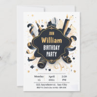 Bonne carte d'invitation d'anniversaire pour lui 0