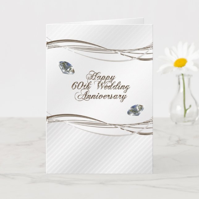 Bonne carte du 60e anniversaire Mariage (Petite plante)