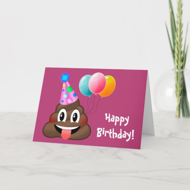 Bonne carte Emoji Poop pour fête d'anniversaire (Devant)