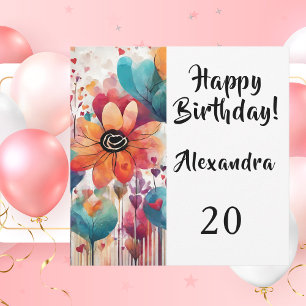 Bonne carte Fleurs d'anniversaire