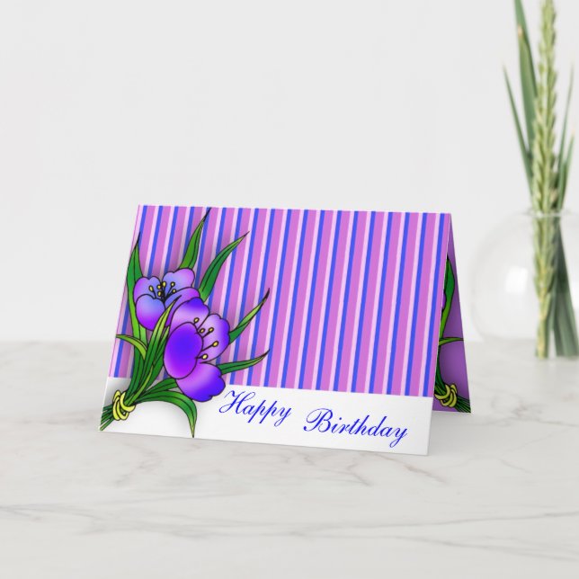 Bonne carte florale d'anniversaire (Devant)