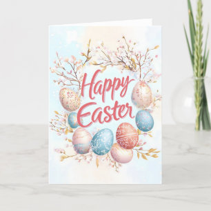 Bonne carte florale de Pâques