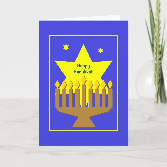 Bonne carte Hauunukah Menorah (Devant)