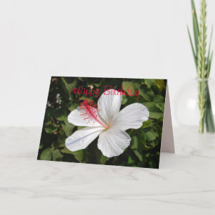 Bonne carte Hibiscus blanc anniversaire