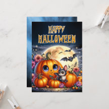 Bonne carte Jack-O-Lantern Halloween conviviale