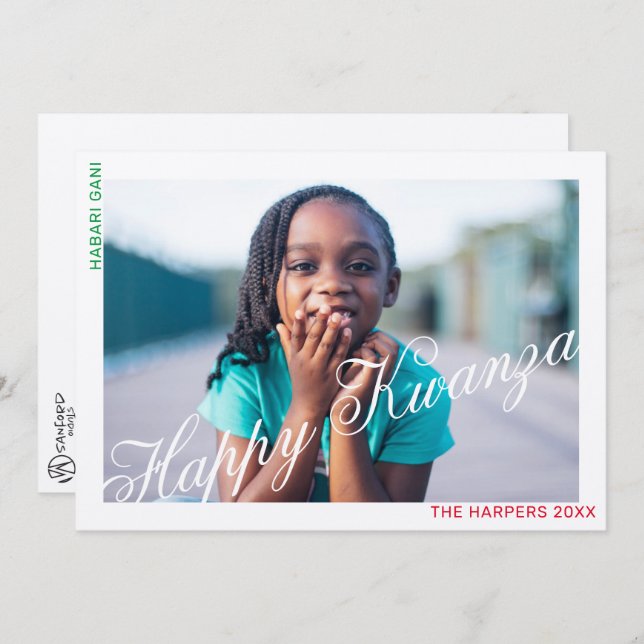 Bonne carte Kwanzaa (Devant / Derrière)