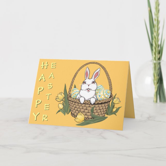 Bonne carte lapin de Pâques personnalisée ou carte (Devant)