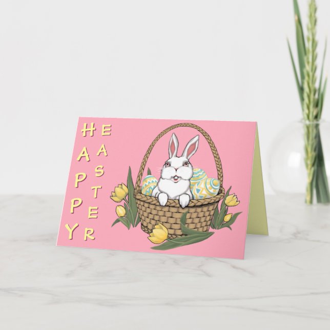 Bonne carte lapin de Pâques personnalisée ou carte (Devant)