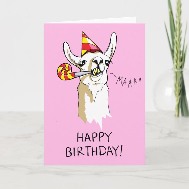 Bonne carte Llama fête d'anniversaire (Devant)