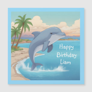 Bonne carte magnétique Dolphin Anniversaire