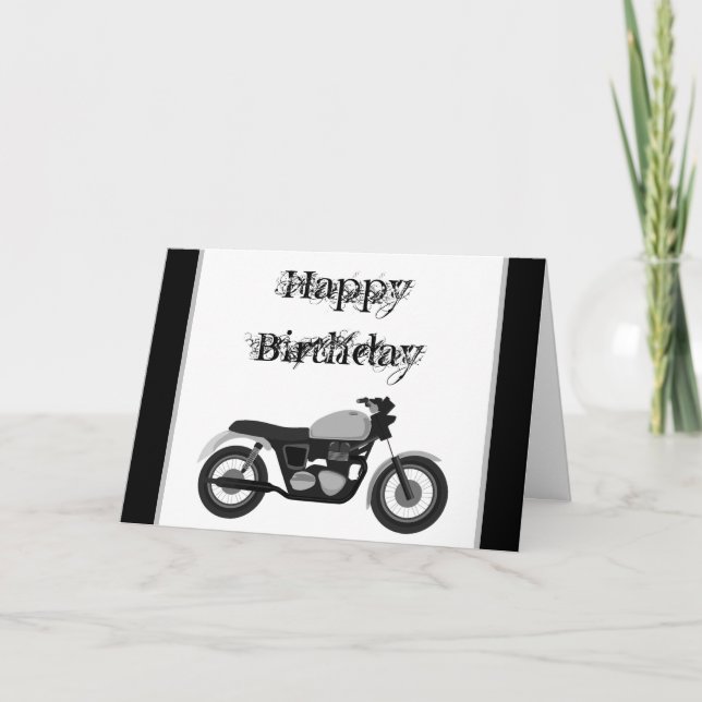 Bonne carte moto d'anniversaire (Devant)