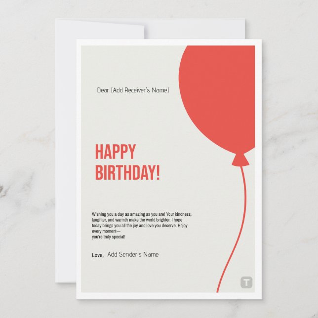 Bonne carte numérique personnalisée anniversaire (Devant)