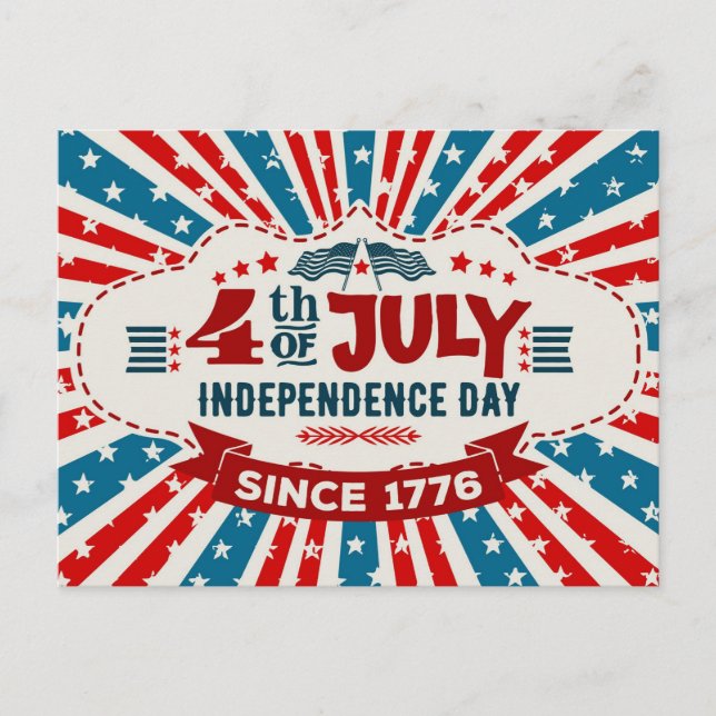 Bonne carte postale 4 juillet (Devant)