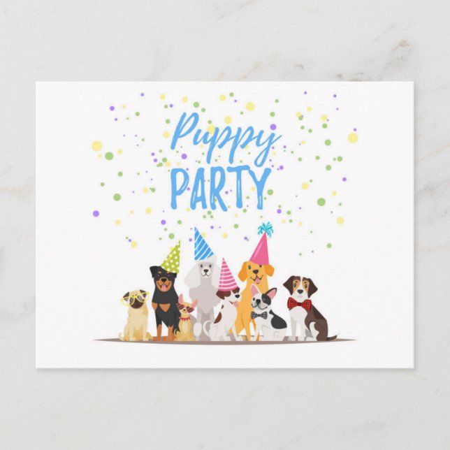 Bonne carte postale Anniversaire Puppy Holiday (Devant)