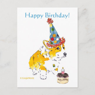 Bonne carte postale Corgi d'anniversaire