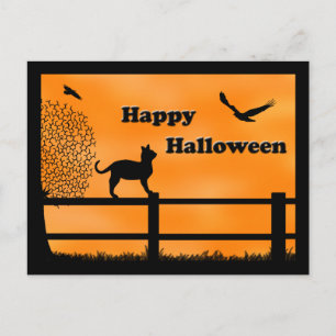 Bonne carte postale de chat Halloween