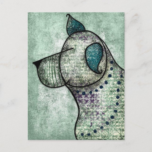 Bonne carte postale de chien qui entend une friand (Devant)