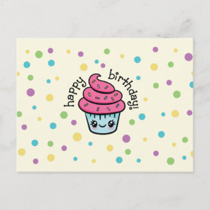 Bonne carte postale de Cupcake anniversaire