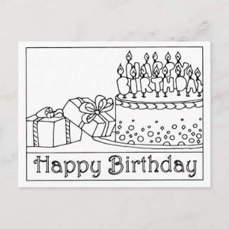 Bonne carte postale de gâteau d'anniversaire