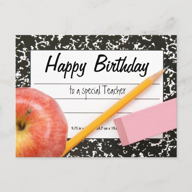Bonne carte postale de l'enseignant d'anniversaire (Devant)