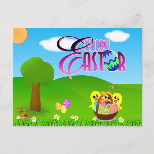 Bonne carte postale de Pâques (Devant)