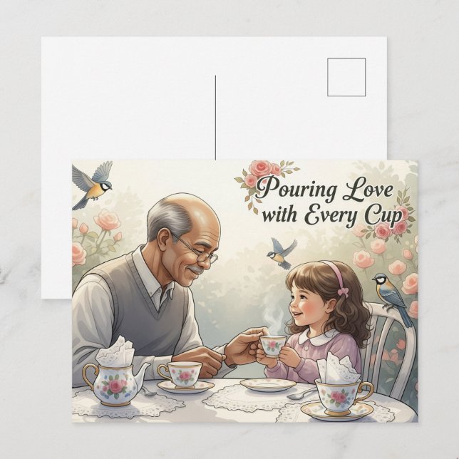 Bonne carte postale du jour des grands-parents (Devant / Derrière)