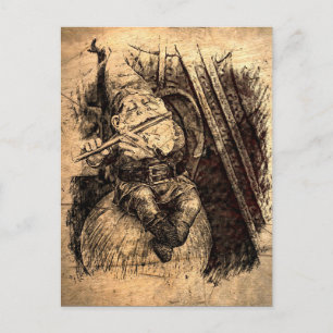 Bonne carte postale Gnome (Sepia)