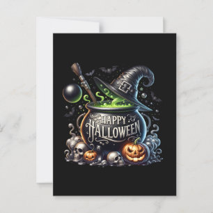 Bonne carte postale Halloween Cauldron Invitation
