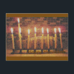 Bonne carte postale Hanoukka Menorah<br><div class="desc">Ne pouvez-vous pas leur rendre visite à cet Hanoukka ? Envoyez-leur cette belle Hanoukka Post Card.</div>