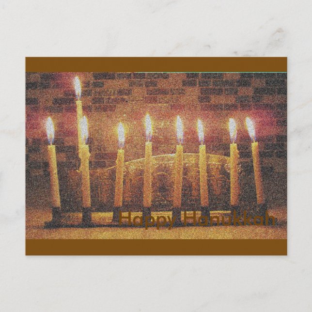 Bonne carte postale Hanoukka Menorah (Devant)