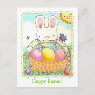 Bonne carte postale lapin de Pâques