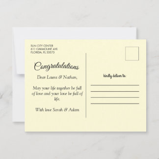 Bonne carte postale mariage