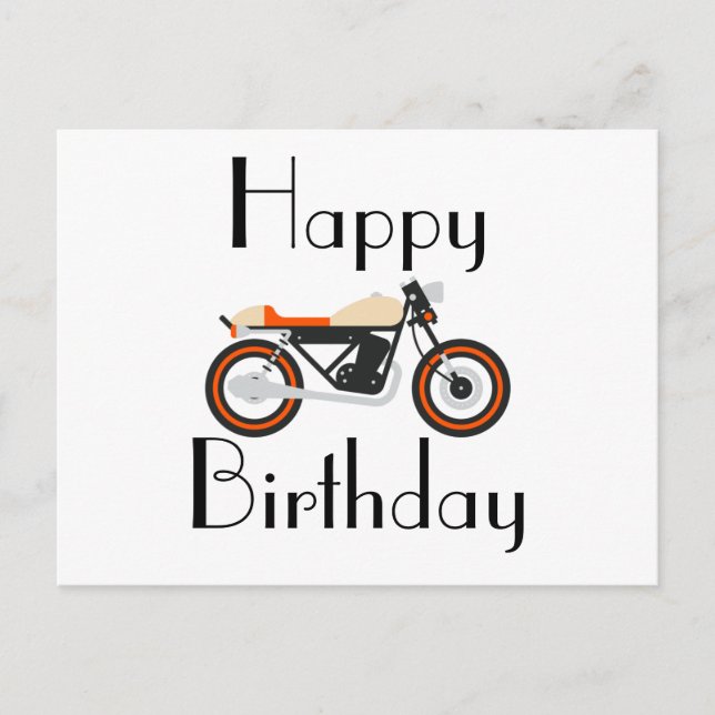 Bonne carte postale Moto Anniversaire (Devant)