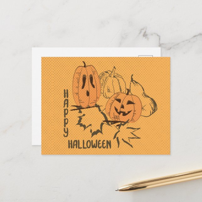 Bonne carte postale Vintage Halloween (Devant/Arrière en situation)
