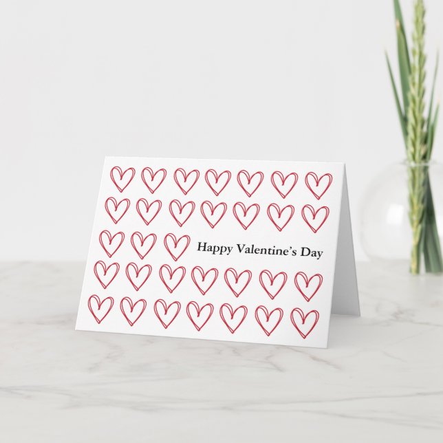 Bonne carte Saint-Valentin avec Red Hearts (Devant)