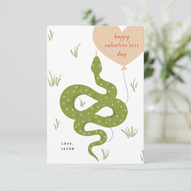 Bonne carte Saint Valentin blanche (Debout devant)