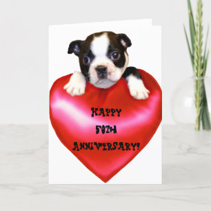 Bonne carte Terrier Boston 50e anniversaire