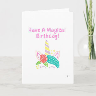 Bonne carte Unicorn 1 anniversaire