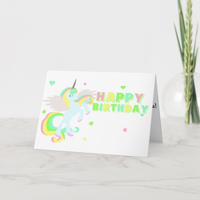 Bonne carte Unicorn Anniversaire (Devant)