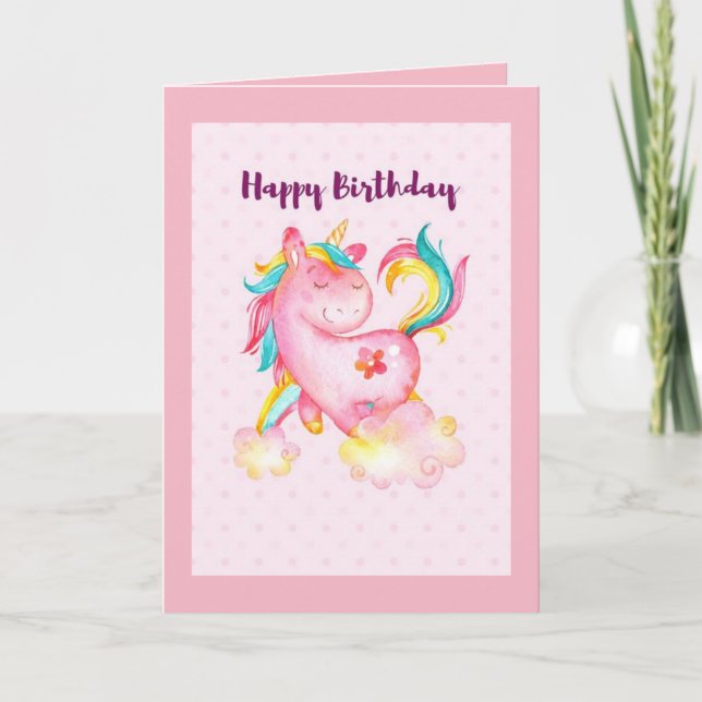 Bonne carte Unicorn Anniversaire (Devant)