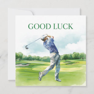 Bonne chance au golfeur sur l'herbe verte