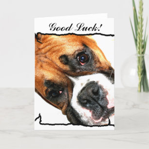 Bonne chance boxer chien carte de voeux