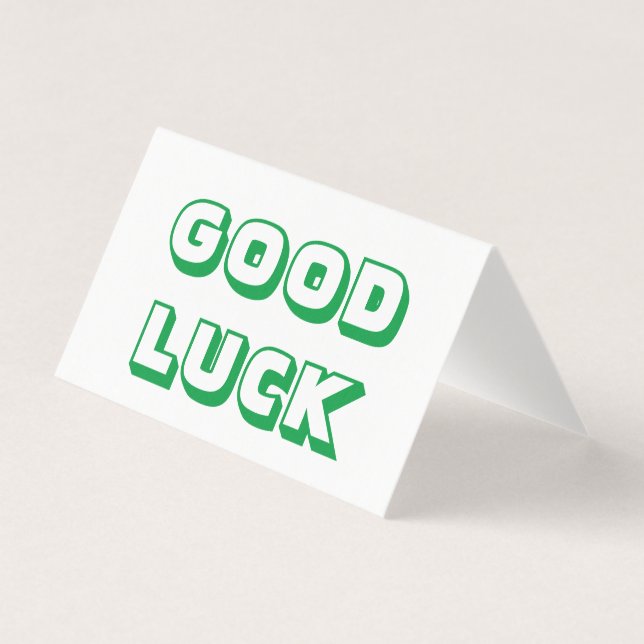Bonne chance, carte verte blanche pliée (Front)