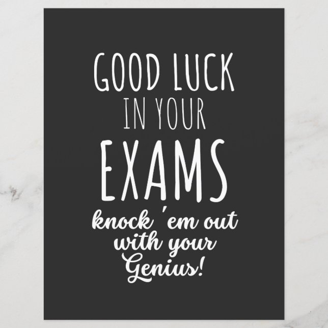 bonne chance dans vos examens (Devant)
