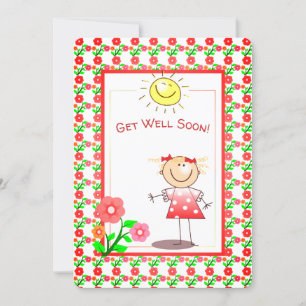 Bonne Chance Fille Mignonne Et Carte Sunshine Bien