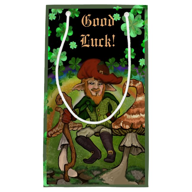 Bonne Chance ! Leprechaun &Cloches Petit sac cadea (Devant)