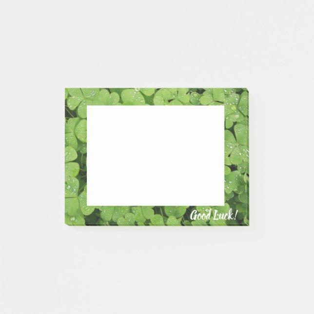 Bonne chance trèfle shamrock nature post-it notes (Devant)