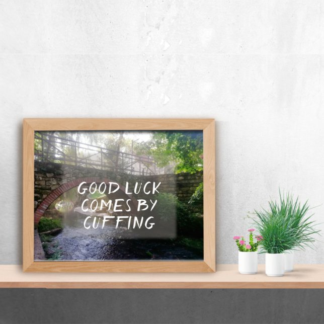 Bonne chance vient en menottant une affiche de dev (Créateur téléchargé)