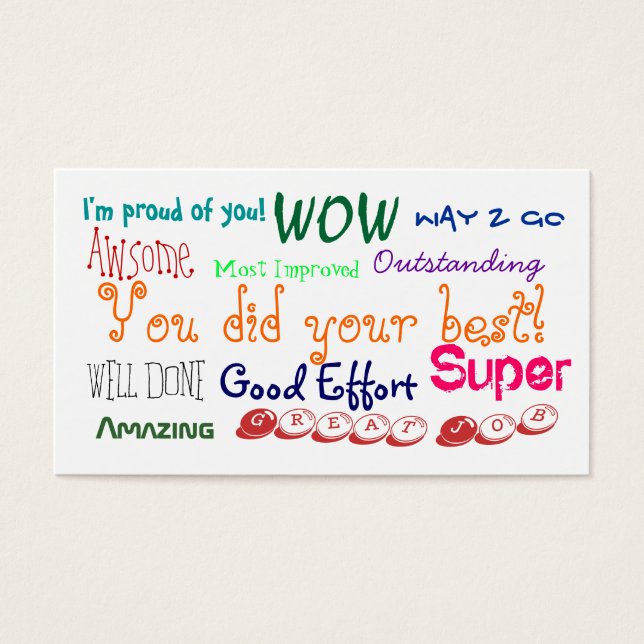 Bonne conduite, carte de reconnaissance d'un bon e (Devant)