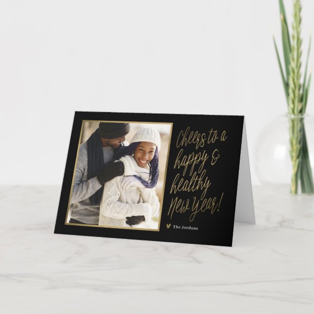 Bonne et saine nouvelle année Carte photo pliée (Devant)